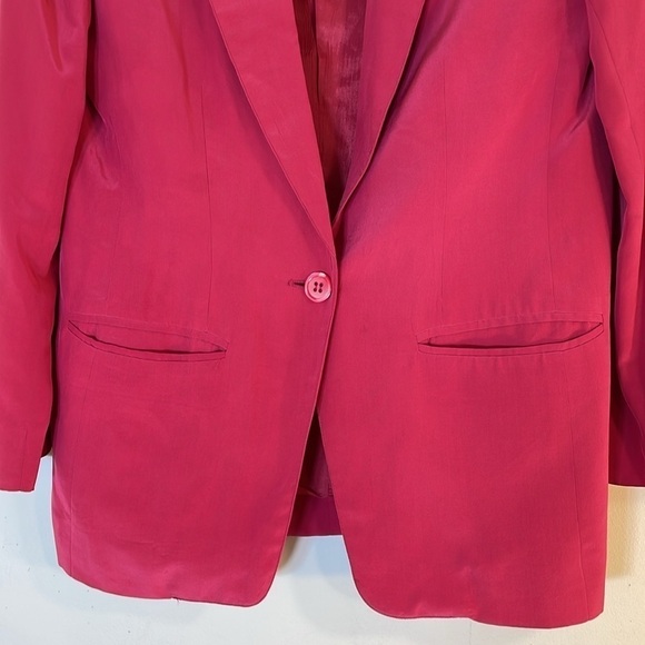 Vintage Talbots 4 Petite Pure Silk One Button Blazer. - Picture 4 of 9